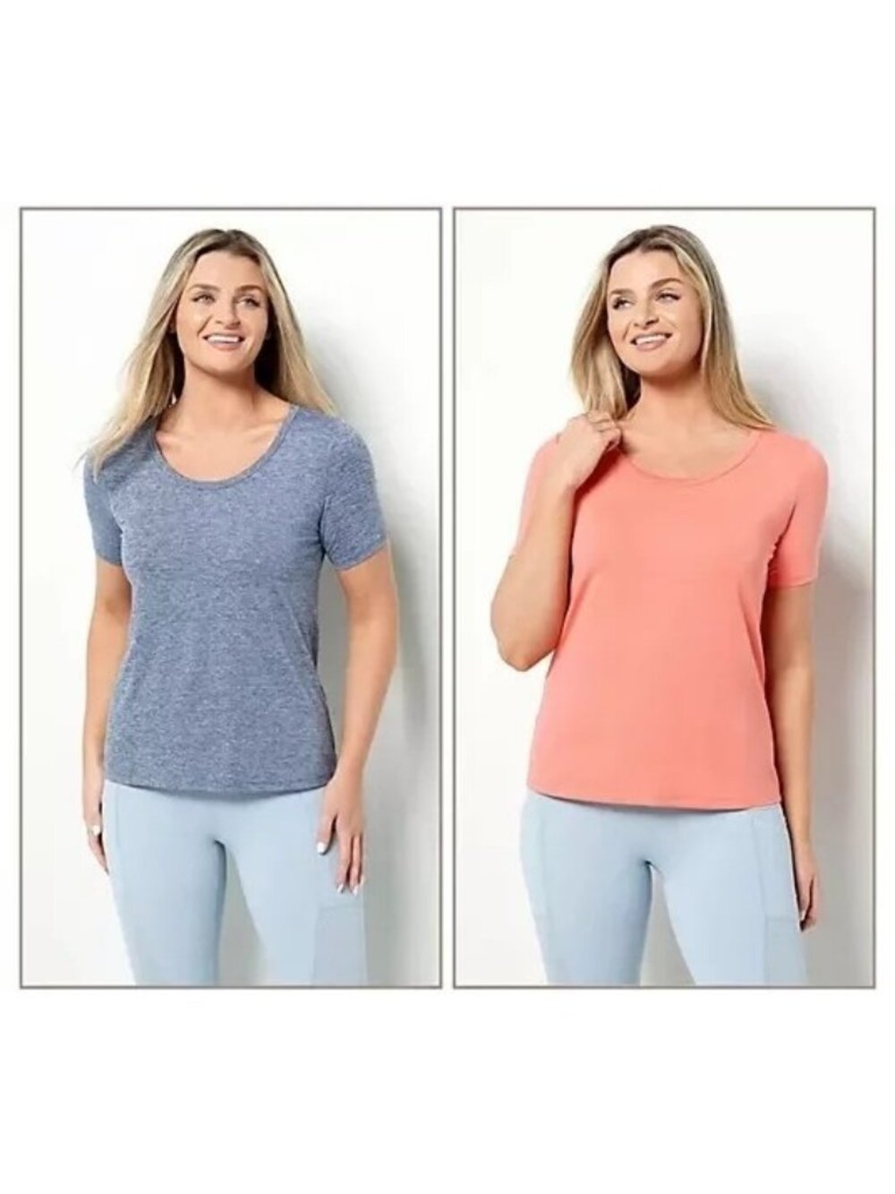 Zuda Z Tshirts Size XXS Cool 2 Pack Tees Set Heather Navy Summer Peach NEW